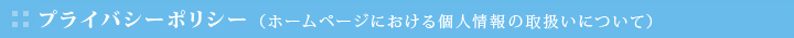 ホームページにおける個人情報の取扱いについて（プライバシーポリシー）